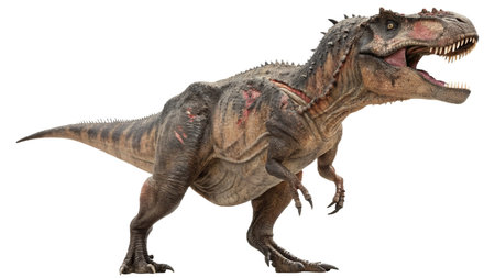 3D digital render of a dinosaur T-rex isolated on white background