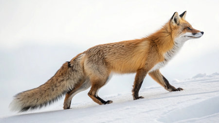 Red fox (Vulpes vulpes) in the snow.