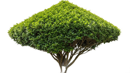 Green tree isolated on white background with clipping path and clipping path.の写真素材