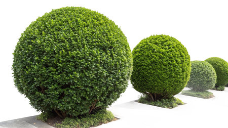 Green bush isolated on a white background with clipping path, clipping path includedの写真素材