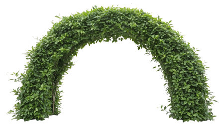 Green bush arch isolated on white background. 3d render image.の写真素材