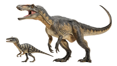 3D digital render of a dinosaur tyrannosaurus isolated on white background