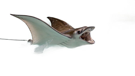 Stingray isolated on white background, clipping path included in file.の写真素材
