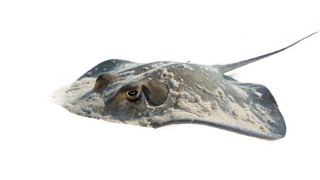 Stingray isolated on a white background, clipping path included.の写真素材