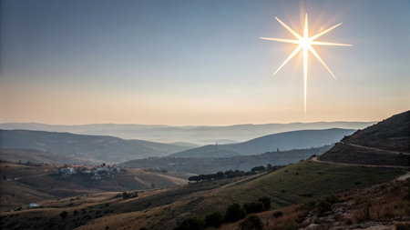 Sunset in the mountains of Galilee, Israel. Panoramaの写真素材