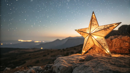 Star on a rock in the mountains.の写真素材