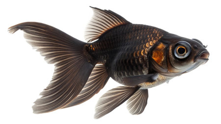 Goldfish isolated on white background. Studio shot. Top view.の写真素材