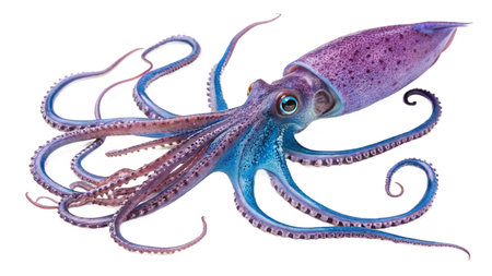 3D digital render of a blue octopus isolated on white background