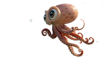 Octopus isolated on white background with copy space for your text.の写真素材