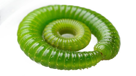 Millipede on white background. Close up of millipede.の写真素材
