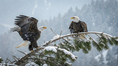 Bald Eagle and Haliaeetus leucocephalusの写真素材