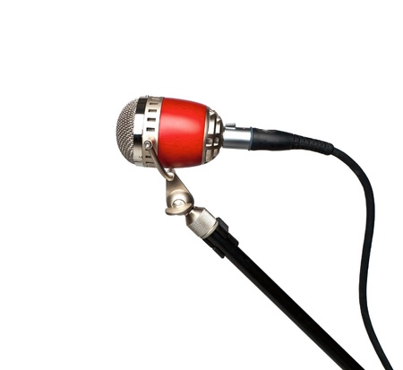 Retro professional microphone on a white backgroundの写真素材