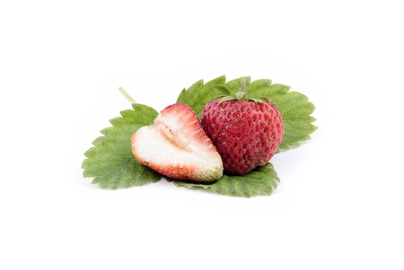 Strawberries isolated on white background の写真素材