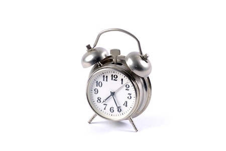 Alarm clock isolated on whiteの写真素材
