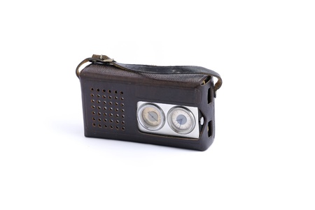 Old radio isolated on white backgroundの写真素材