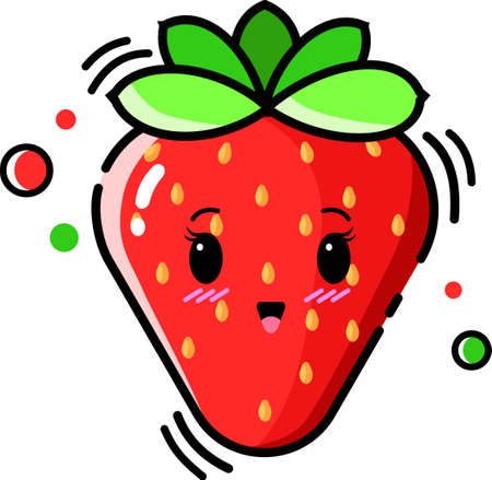 Cute Strawberry, vector Graphic Illustrationのイラスト素材