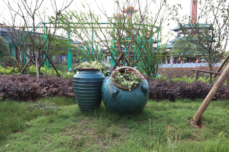 Artificial landscape at wanda theme parkのeditorial素材