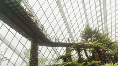 SINGAPORE, April 27th, 2019:  Beautiful futurustic Cloud Forest By the Bay in Singapore, mountain replica with 42 meters height.のeditorial素材