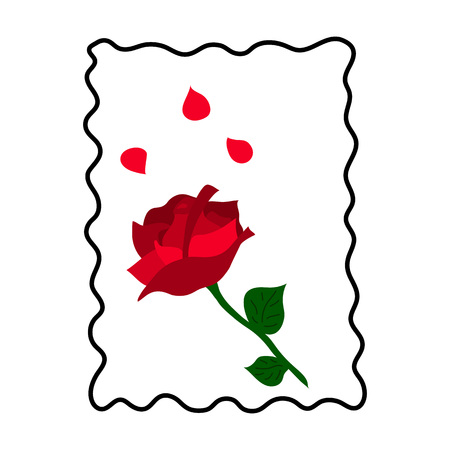 Abstract red rose black frameのイラスト素材