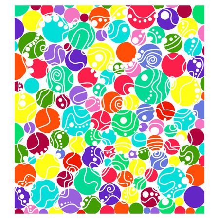 Abstract colored circles lines curvesのイラスト素材