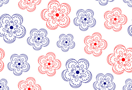 Seamless pattern of ornate flowersのイラスト素材