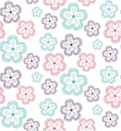 seamless vector pattern of ornate flowersのイラスト素材