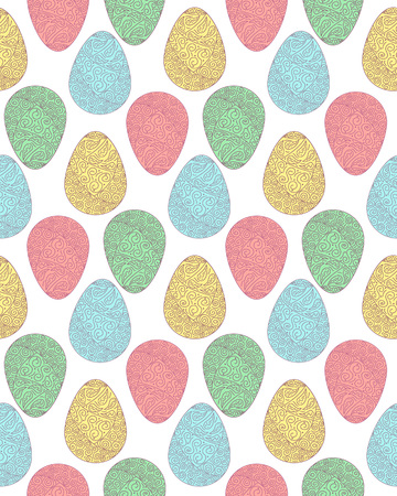 Vector seamless pattern of Easter colorful ornate eggsのイラスト素材