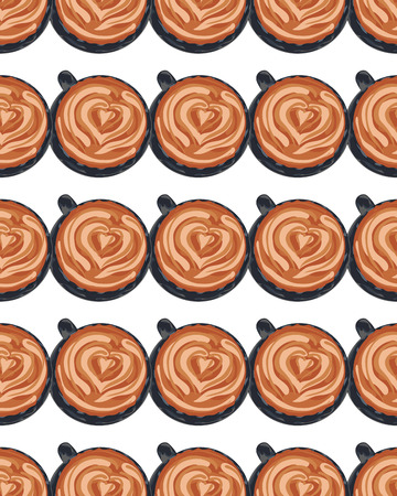 Pattern of cups of coffee.のイラスト素材