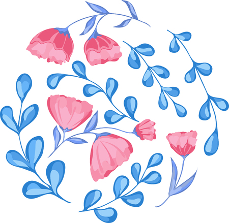Flowers and leaves icon.のイラスト素材