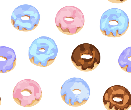 Colorful donuts pattern.のイラスト素材
