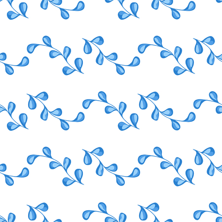 vector seamless pattern of blue branches in a rowのイラスト素材