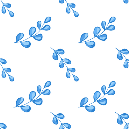 Vector seamless pattern of blue branchesのイラスト素材