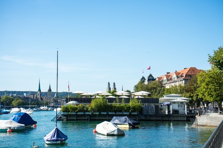 lake zurich view in summerの写真素材