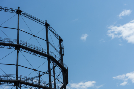 gasometer old industry heritage with skyの写真素材
