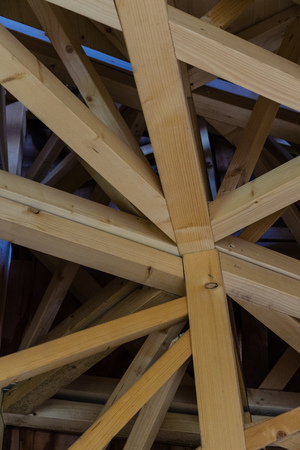 abstract wood building structure design