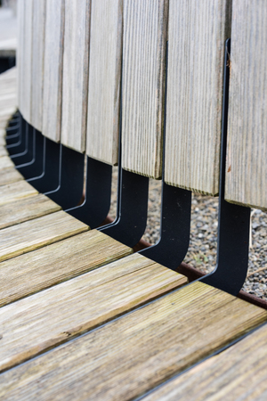 detail of wood fence construction close up