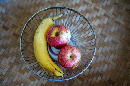 Healthy fruits close up view on zigzag tableの写真素材