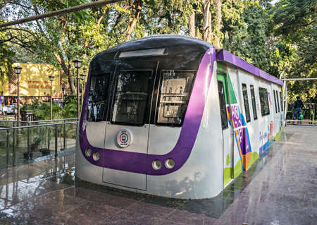 Pune, India:Metro railway kiosk , office of Pune metro train.