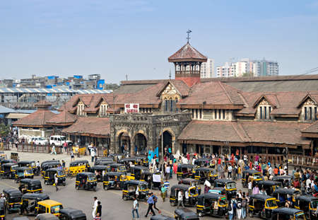 Bandra,Mumbai,India-January 25th, 2020: Old,heritage structure of entrance of Bandra sub-urban local...