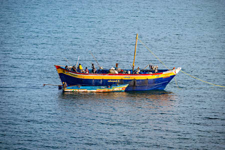 Rameswaram,India-January 29th 2020: A lone fishing boat being prepared for next mission.