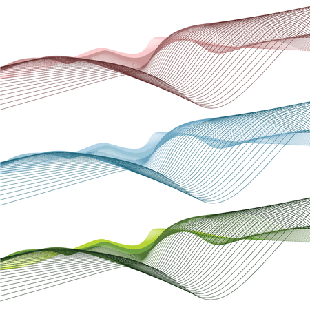 Colored waves, violet, blue, gray waves vector abstract background fileのイラスト素材