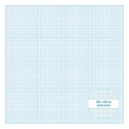 Vector blue printable metric graph paper 30x30 cm size, 1mm grid accented every centimeterのイラスト素材