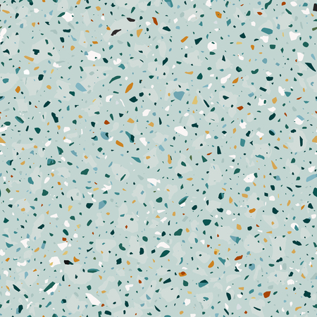 Terrazzo flooring vector seamless pattern in light green colorのイラスト素材