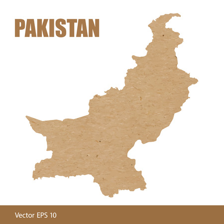 Map of Pakistan cut out of craft paper or cardboardのイラスト素材