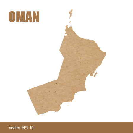 Map of Oman cut out of craft paper or cardboardのイラスト素材