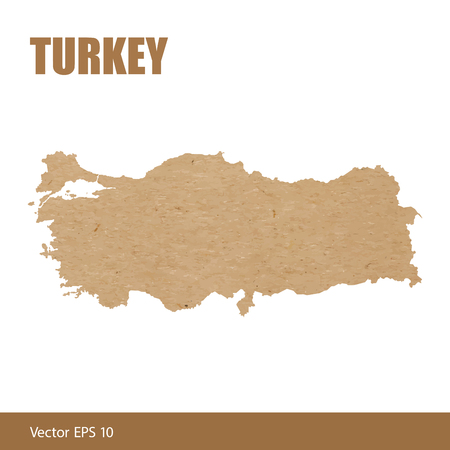 Map of Turkey cut out of craft paper or cardboardのイラスト素材