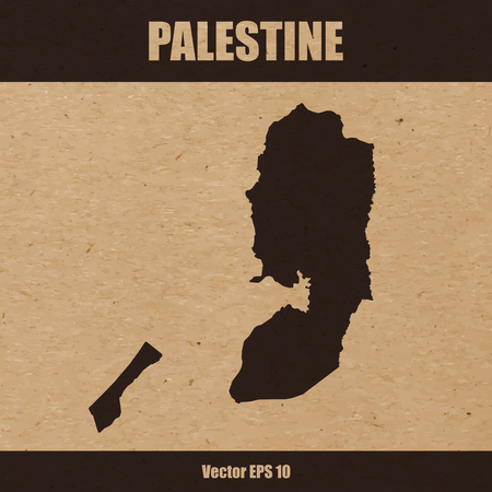 Map of Palestine on craft paper or cardboardのイラスト素材