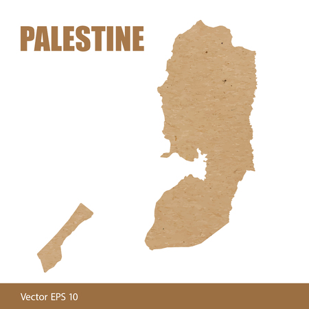 Map of Palestine cut out of craft paper or cardboardのイラスト素材