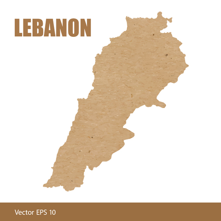 Map of Lebanon cut out of craft paper or cardboardのイラスト素材