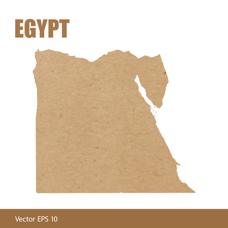 Map of Egypt cut out of craft paper or cardboardのイラスト素材